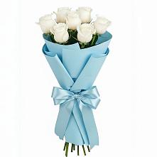 Букет 7 белых роз Проуд в Русском Камешкире