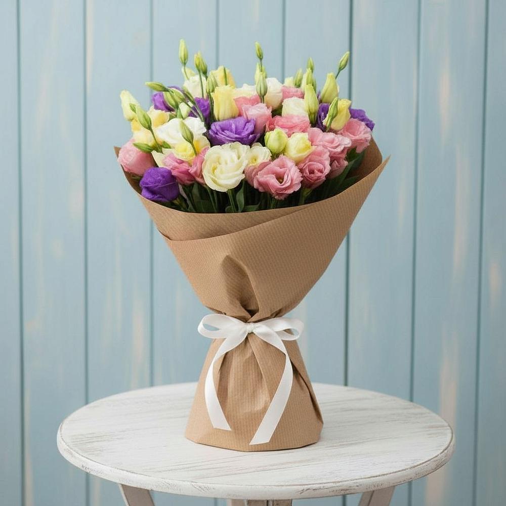 Букет цветов из: Лизиантусы в Русском Камешкире