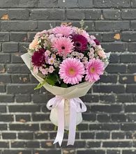 Букет цветов из:  Герберы и Хризантемы в Русском Камешкире