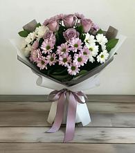 Букет цветов из:  Хризантемы и Розы в Русском Камешкире
