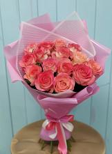 Букет 15 Розовых роз Равель в Русском Камешкире