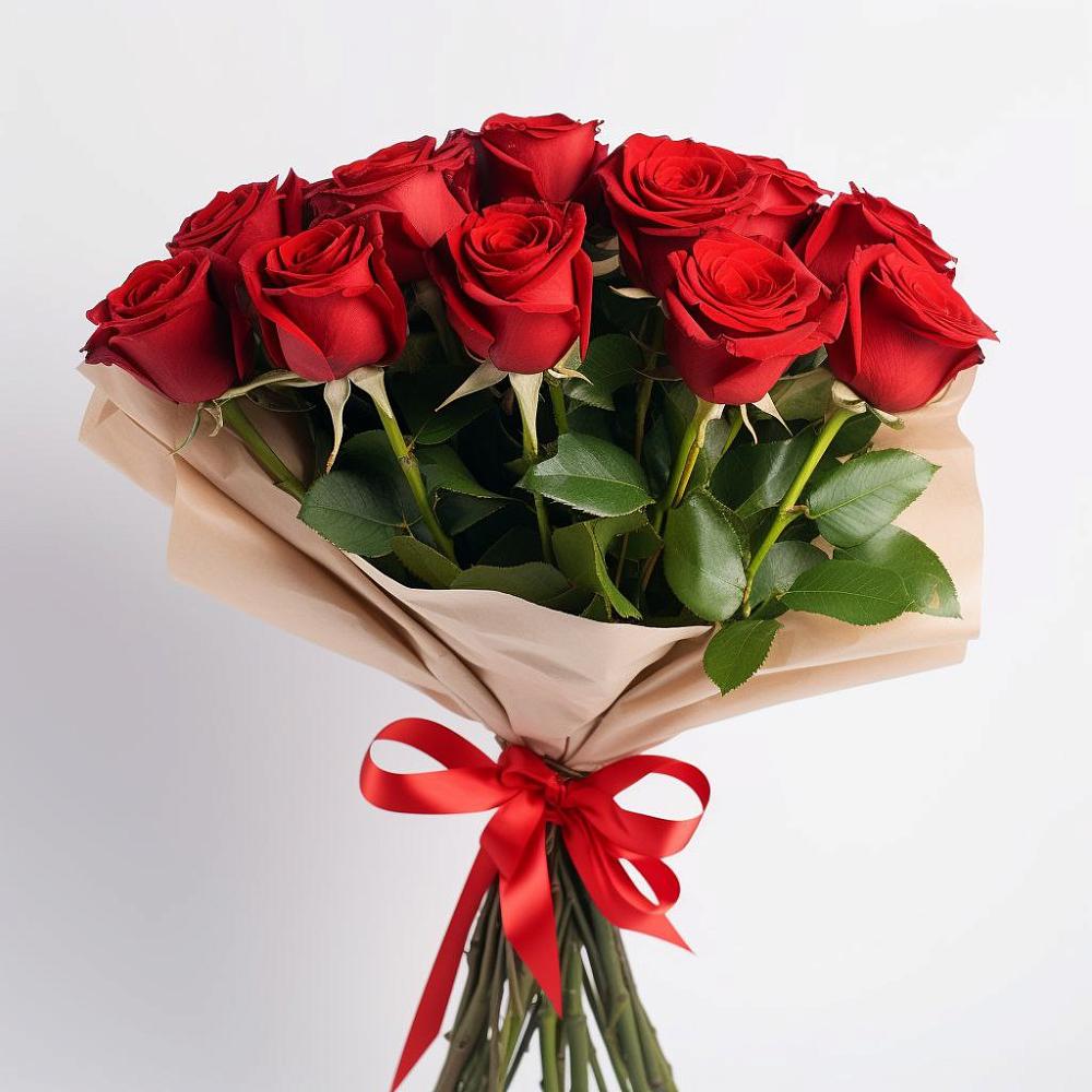 Букет 11 Красных роз Эдлесс Лав в Русском Камешкире